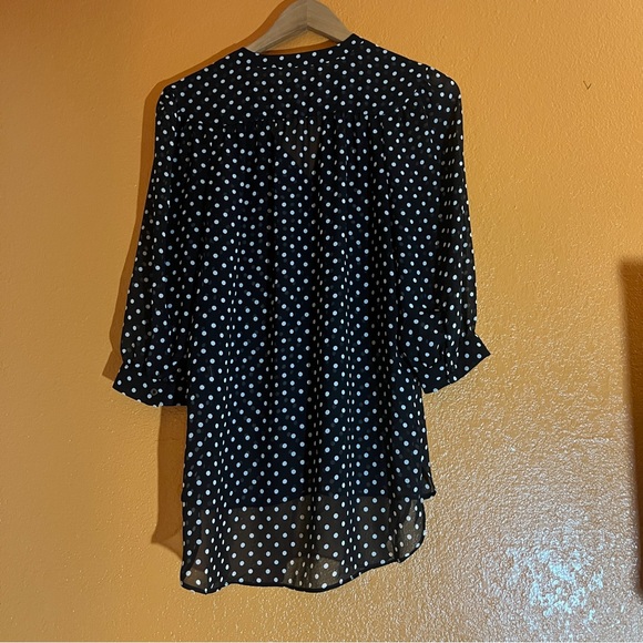 LC Lauren Conrad Black and White Polka Dot Blouse - Picture 2 of 4